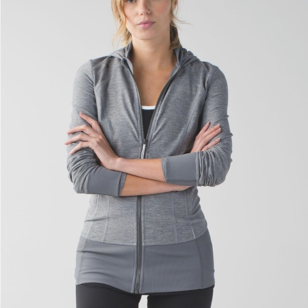 Size 6 Lululemon Daily Practice Jacket, Heathered Slate